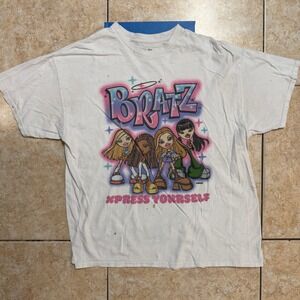 Bratz Xpress Yourself White Graphic Tee‎ Men's XL Short Sleeve